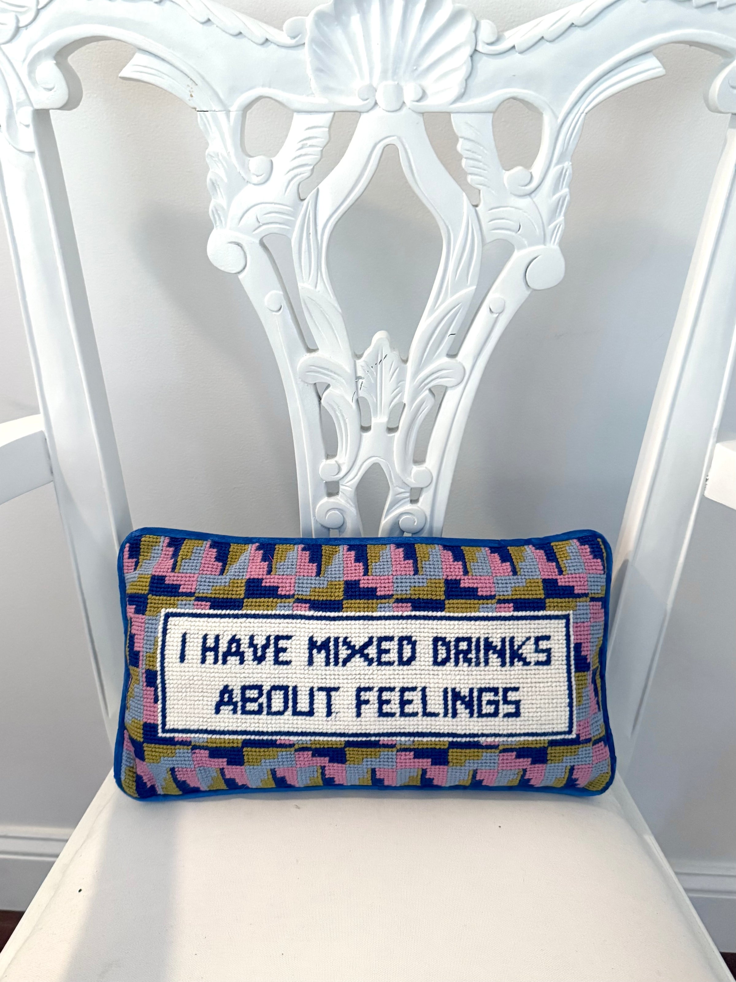 Needlepoint Pillow - Mixed Drinks