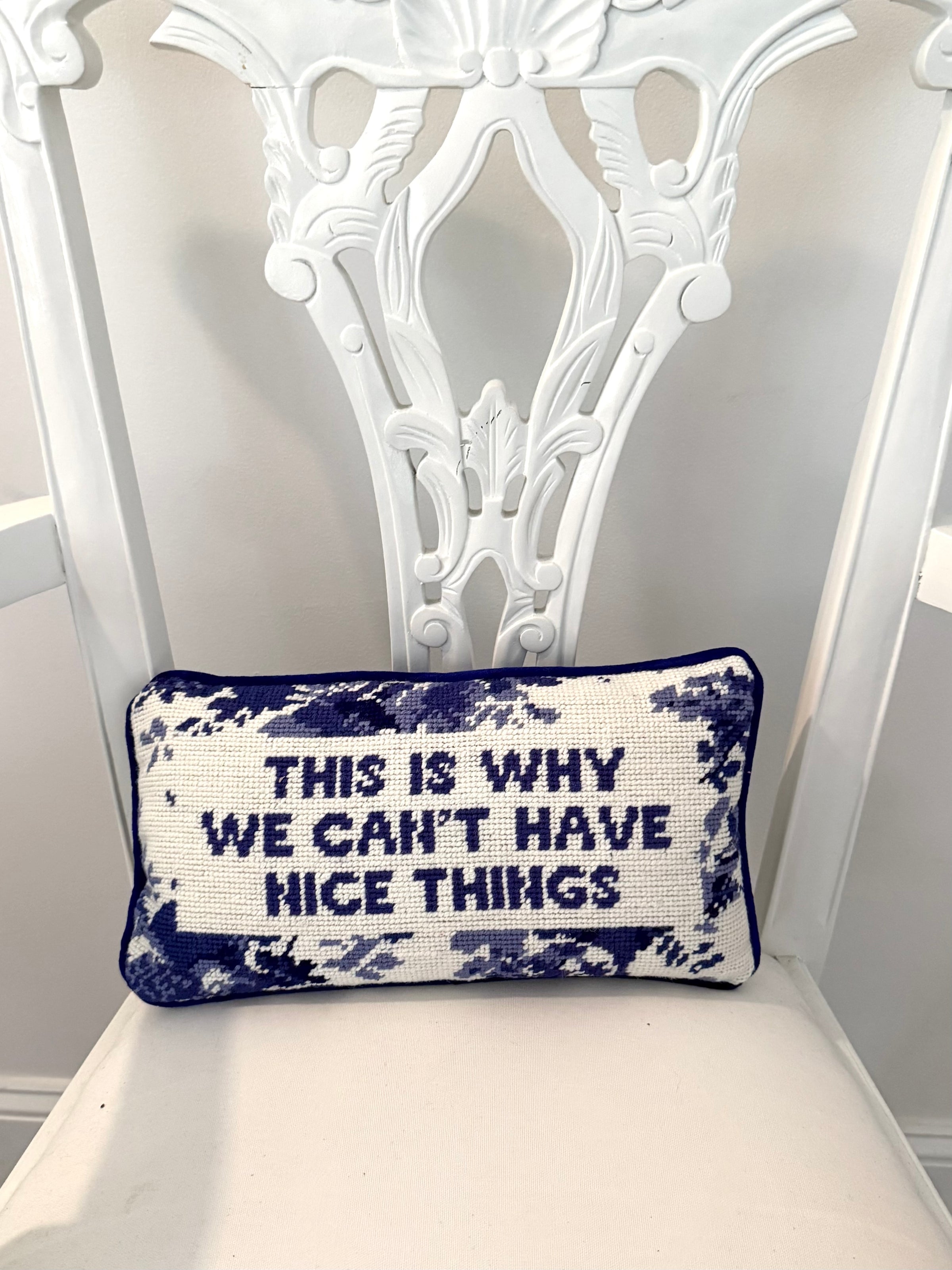 Needlepoint Pillow - Nice Things