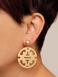 Traveling Pendant Charm Drop Earring- Matte Gold