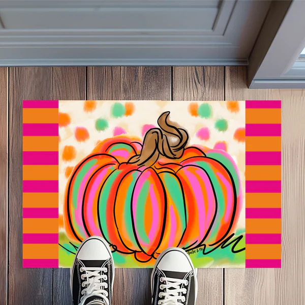 Rainbow Patch Pumpkin Rug