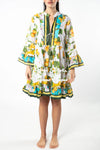 Short Dress with Mandarin Collar