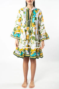 Short Dress with Mandarin Collar