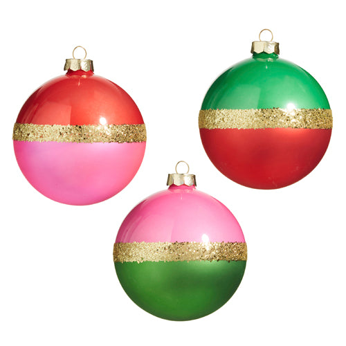 Dual Color Ball Ornament 4"
