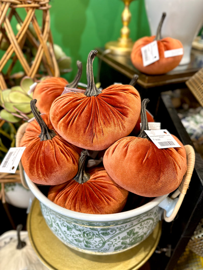 Velvet Weighted Pumpkin - Small Orange