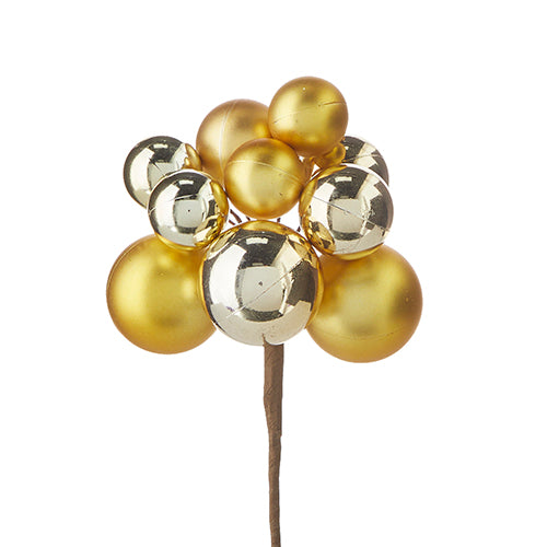 Gold Ball Ornament Cluster Pick