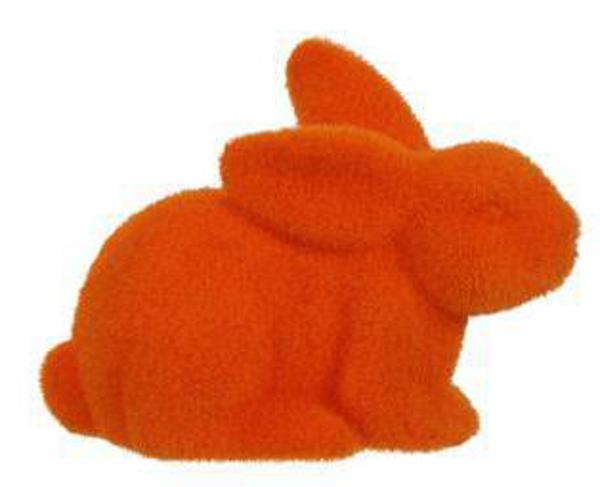 Flocked Laying Rabbit - Orange