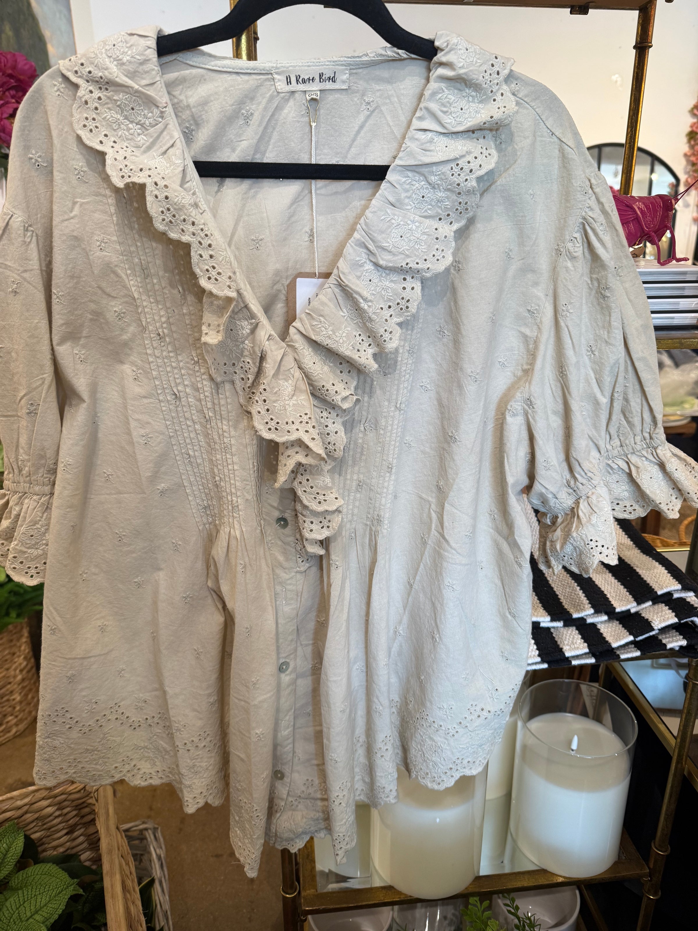 Tan Blouse, hand-made