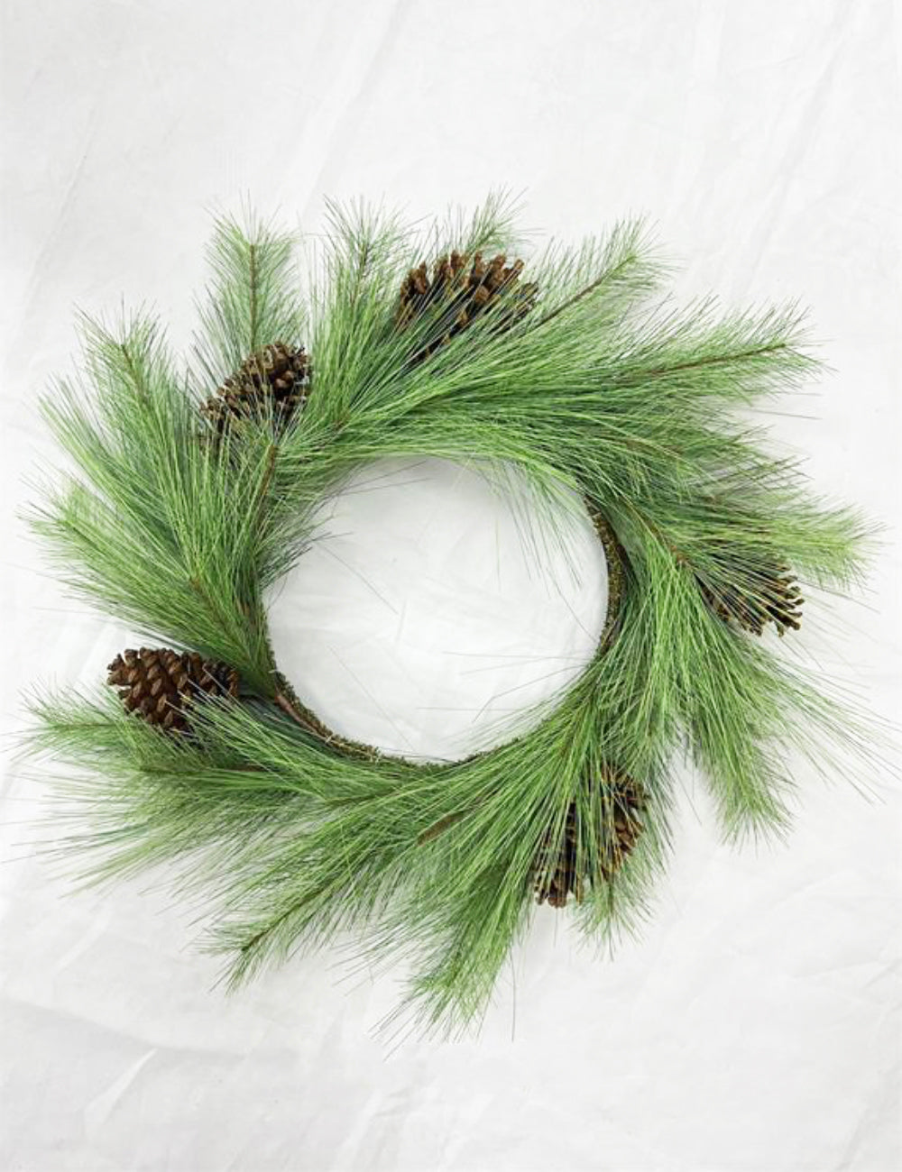 Long Needle Pine Wreath w/cones 24"
