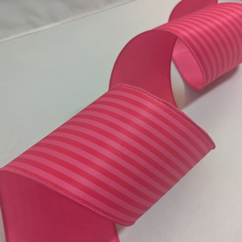 Ribbon Bolt - Pink Monochrome Stripes 4"