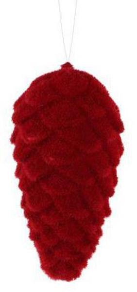 Flocked Pinecone - Red