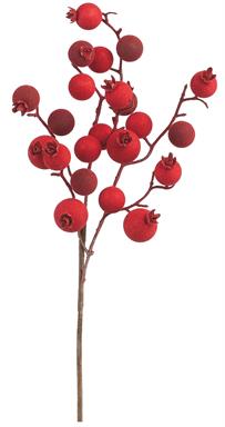 Flocked Berry Pick 17"