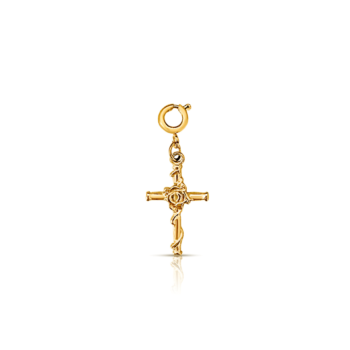 Effie Floral Cross Charm