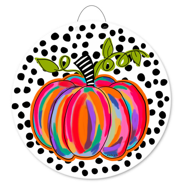 Colorful Pumpkin Door Hanger