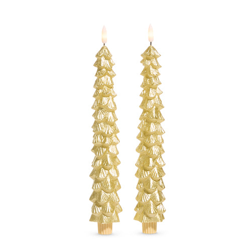Gold Tree Taper Candles 10.25"