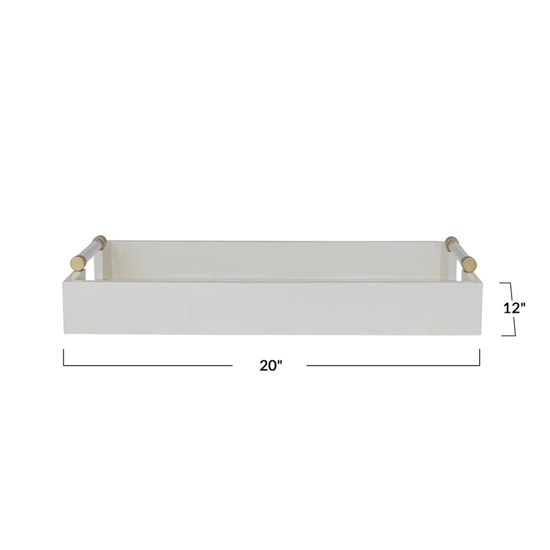 Lacquered Tray, White