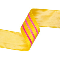 Ribbon Bolt - Velvet Yellow/Pink Trim Wired Ribbon 4"
