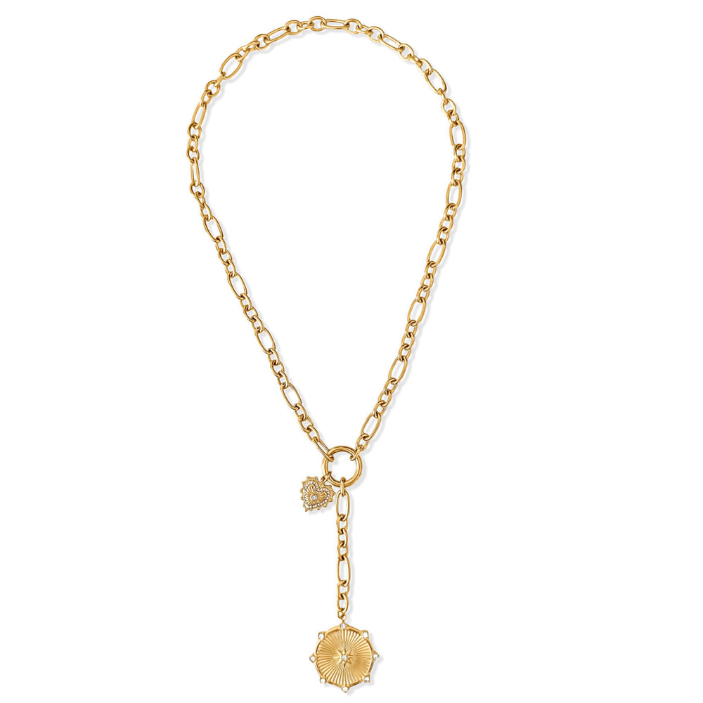 Linden Toggle Chain Medallion Lariat Necklace