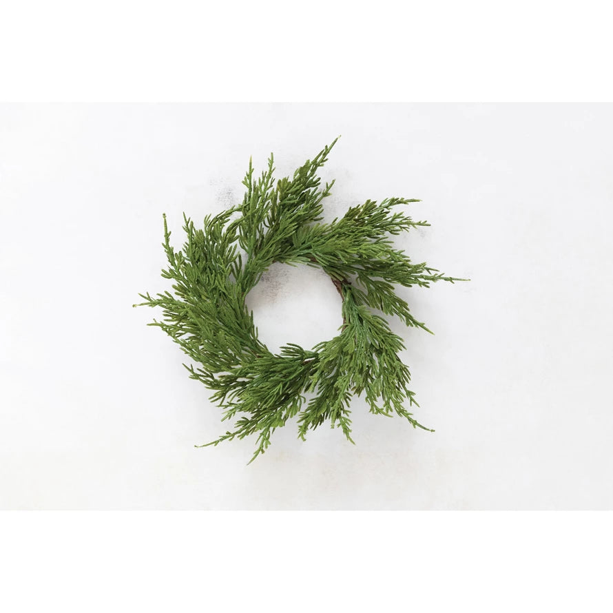 Faux Cypress Wreath 10"