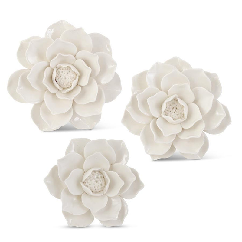 Handcrafted White Ceramic Flowers
