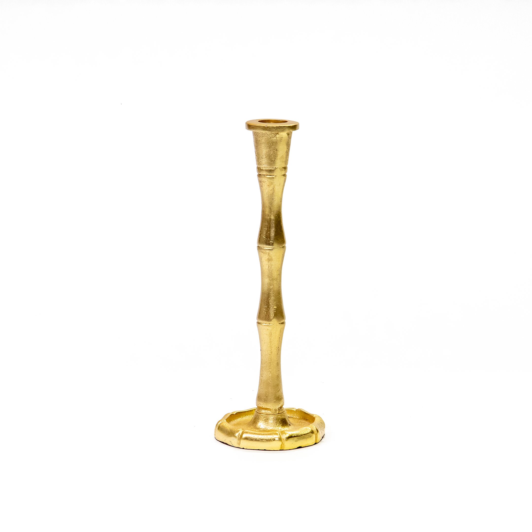 Gold Bamboo Candle Holder