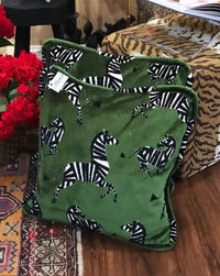 Down Filled Pillow- Green Zebra