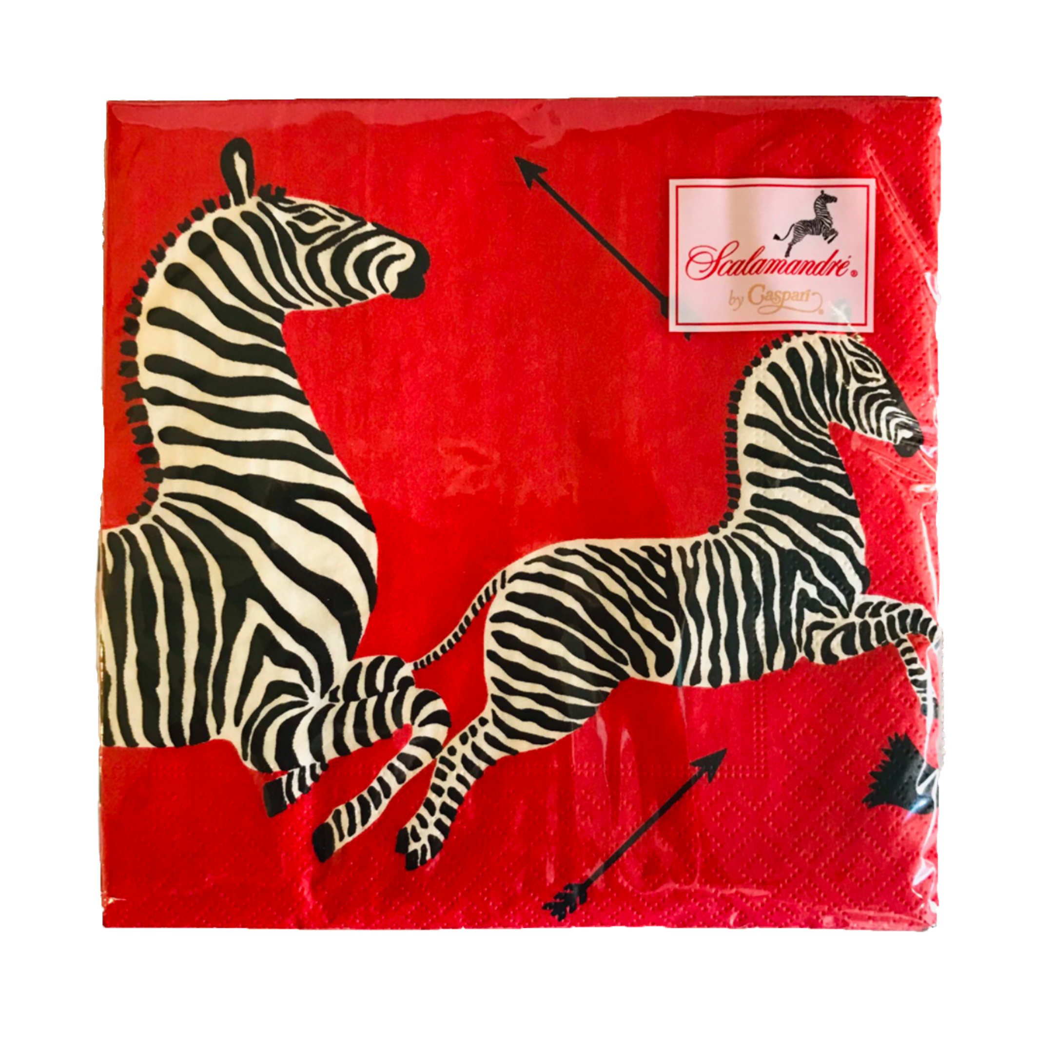 Luncheon Napkin-Zebras Red