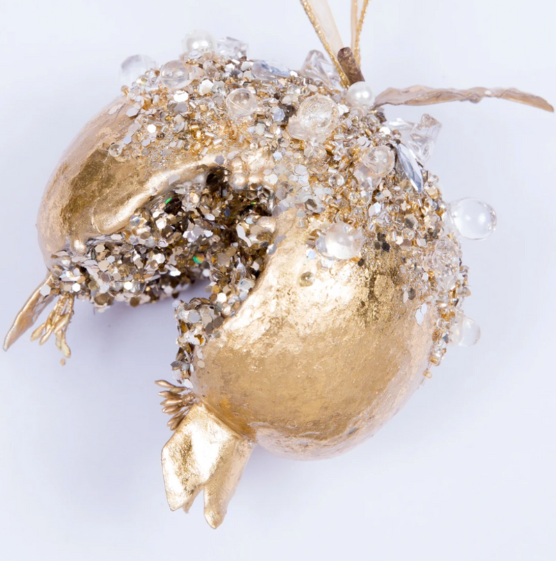 Dazzling Bejeweled Pomegranate - Gold