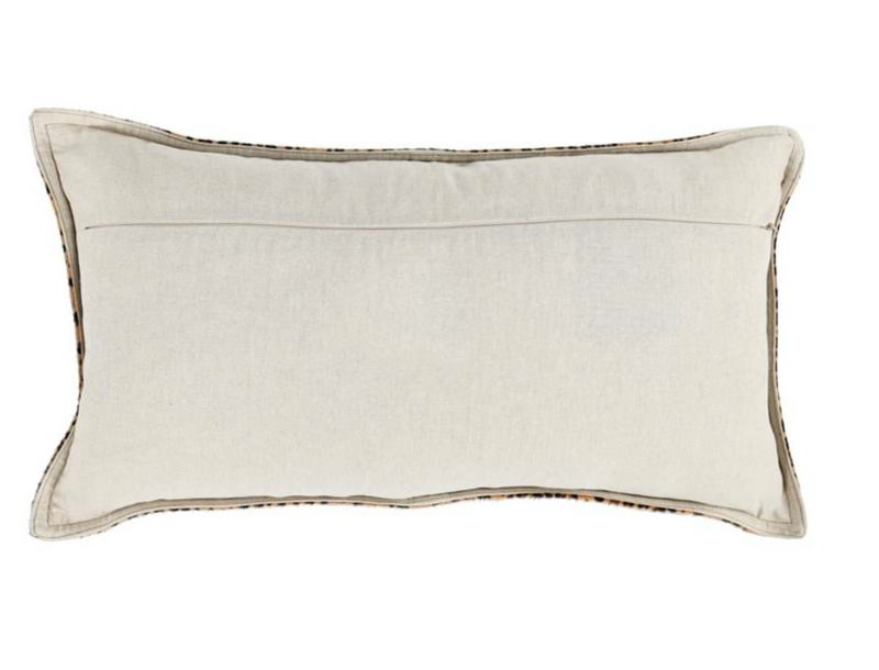 Leopard Hide Camel and Black Pillow