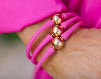 Bali 24K Gold Bracelet - Magenta