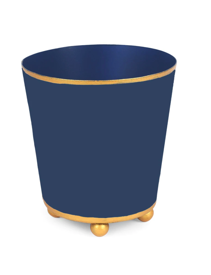 Small Colorblock Round Cachepot - Navy