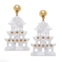 Gia Pagoda Earrings - Mother of Pearl