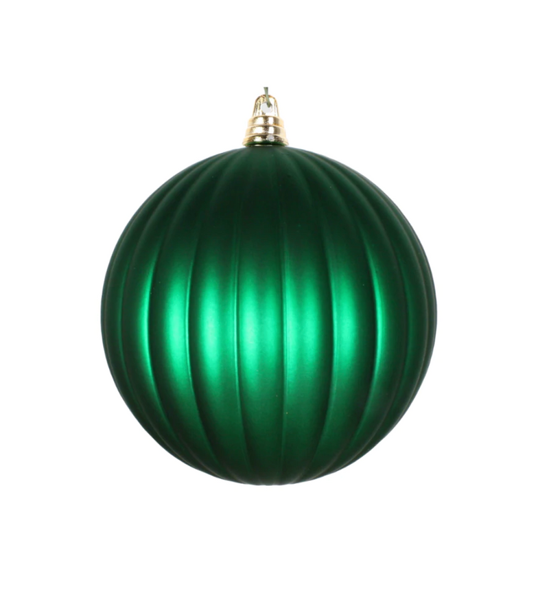 Matte Green Pleated Ornament - 5"