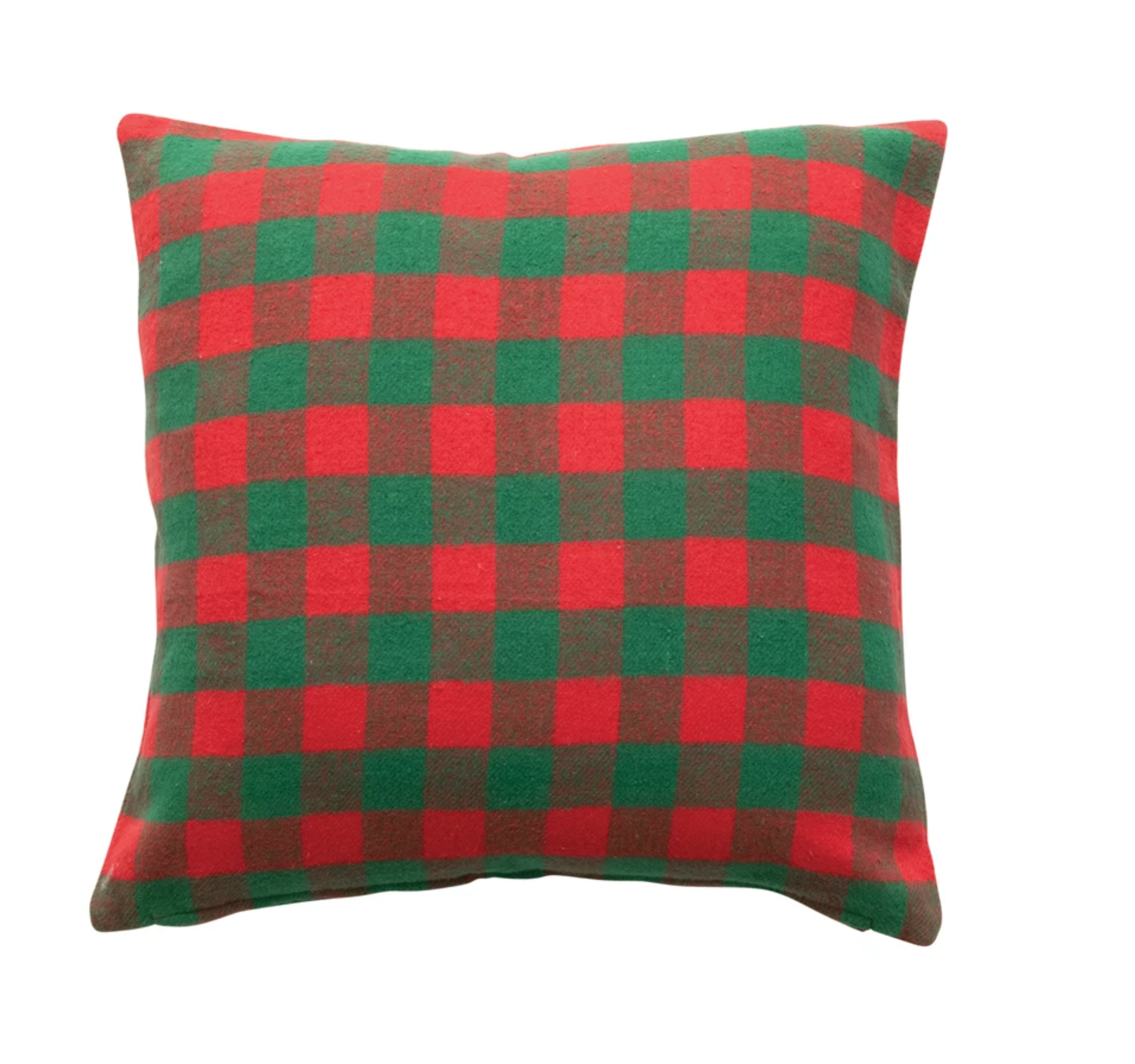 Red and Green Buffalo Check Flannel Pillow