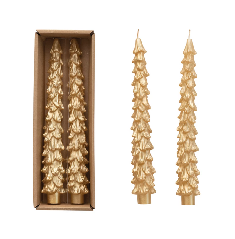 Gold Tree Shaped Taper Candles