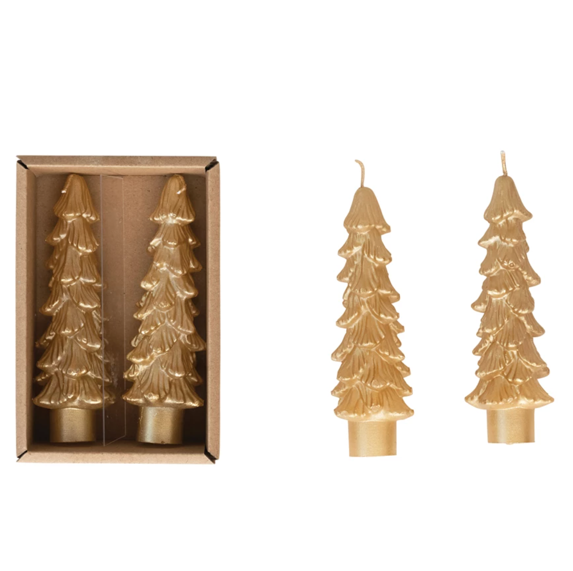 Small Gold Tree Shaped Taper Candles