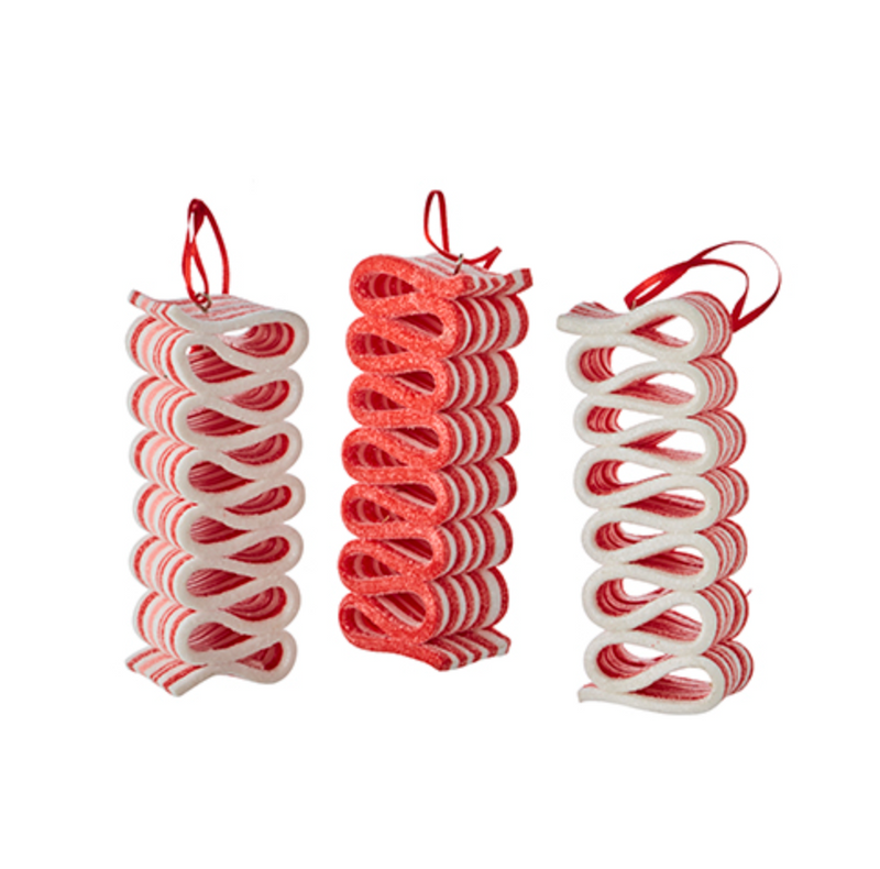 Red and White Ribbon Candy Ornament