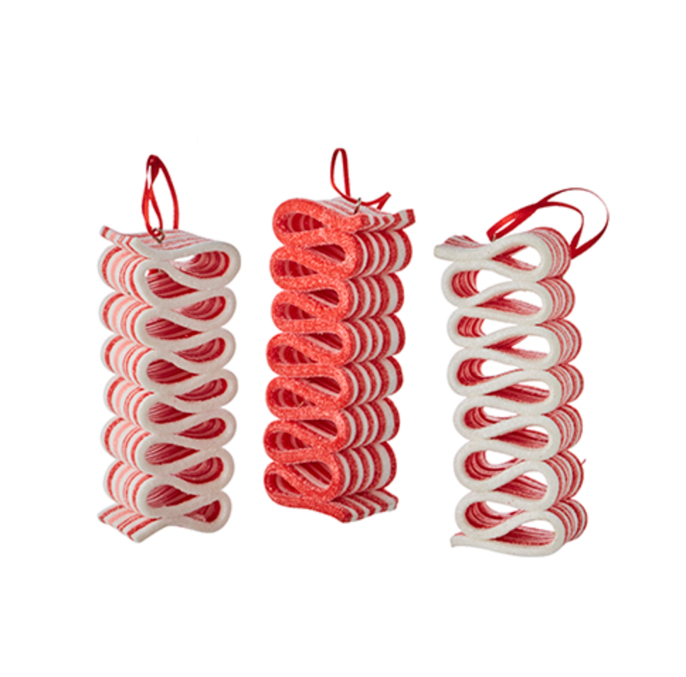 Red and White Ribbon Candy Ornament