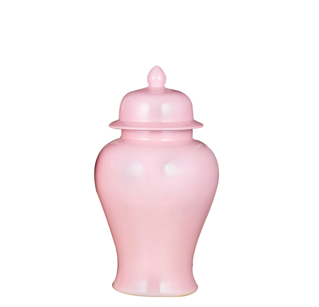 Blush Pink Porcelain Temple Jar - Small