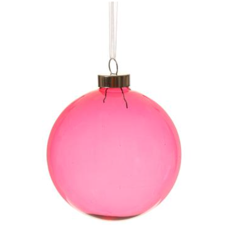 Pink Glass Ball Ornament - 4"