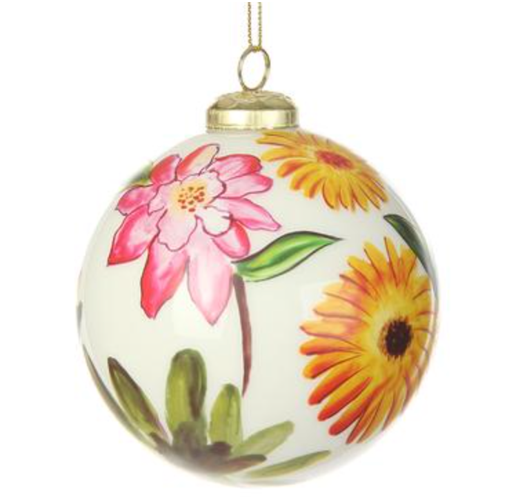 Flower Glass Ball Ornament