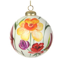 Flower Glass Ball Ornament