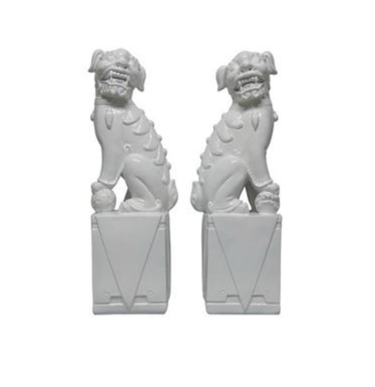 White Foo Dog Bookend
