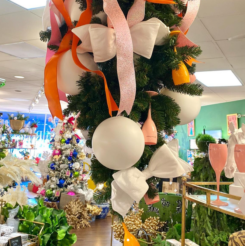 Big White Plush Bow Ornament