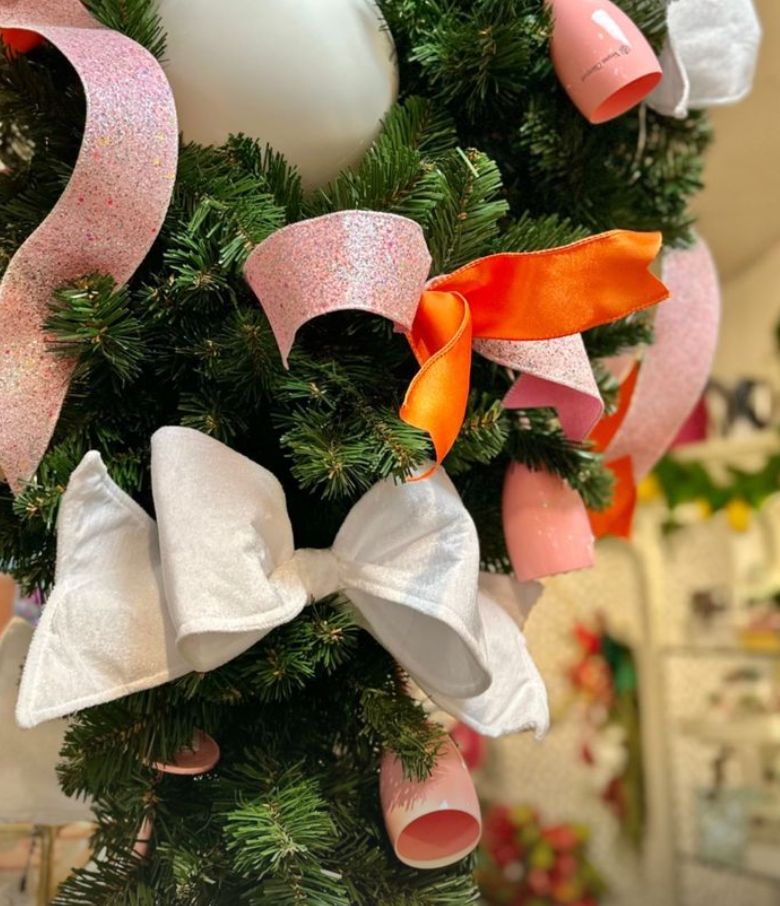 Big White Plush Bow Ornament