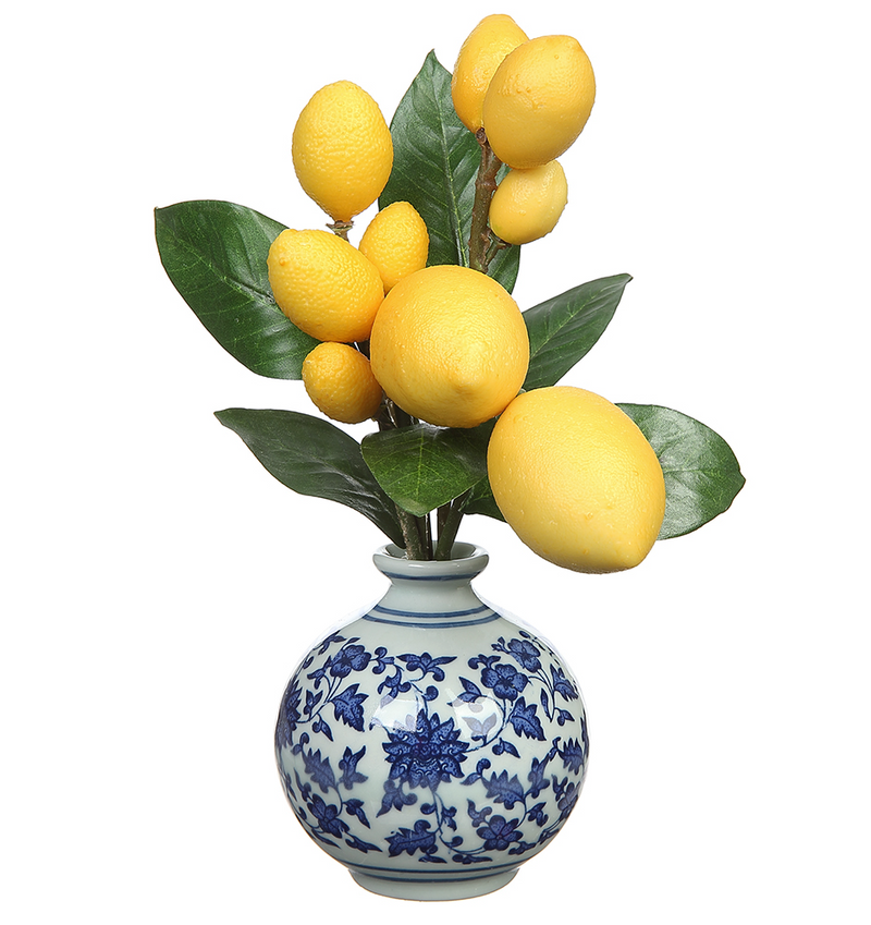 Lemons in Ceramic Vase