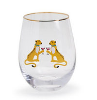 Animal Party Stemless Wine Glass