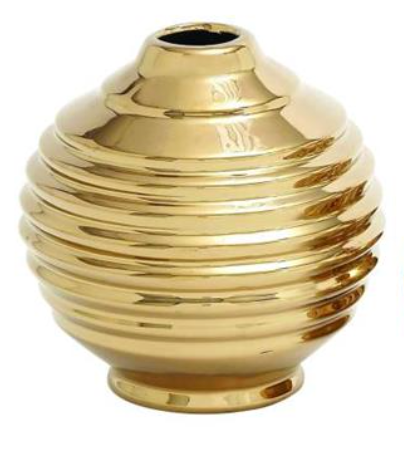 Ceramic Gold Vase 6"