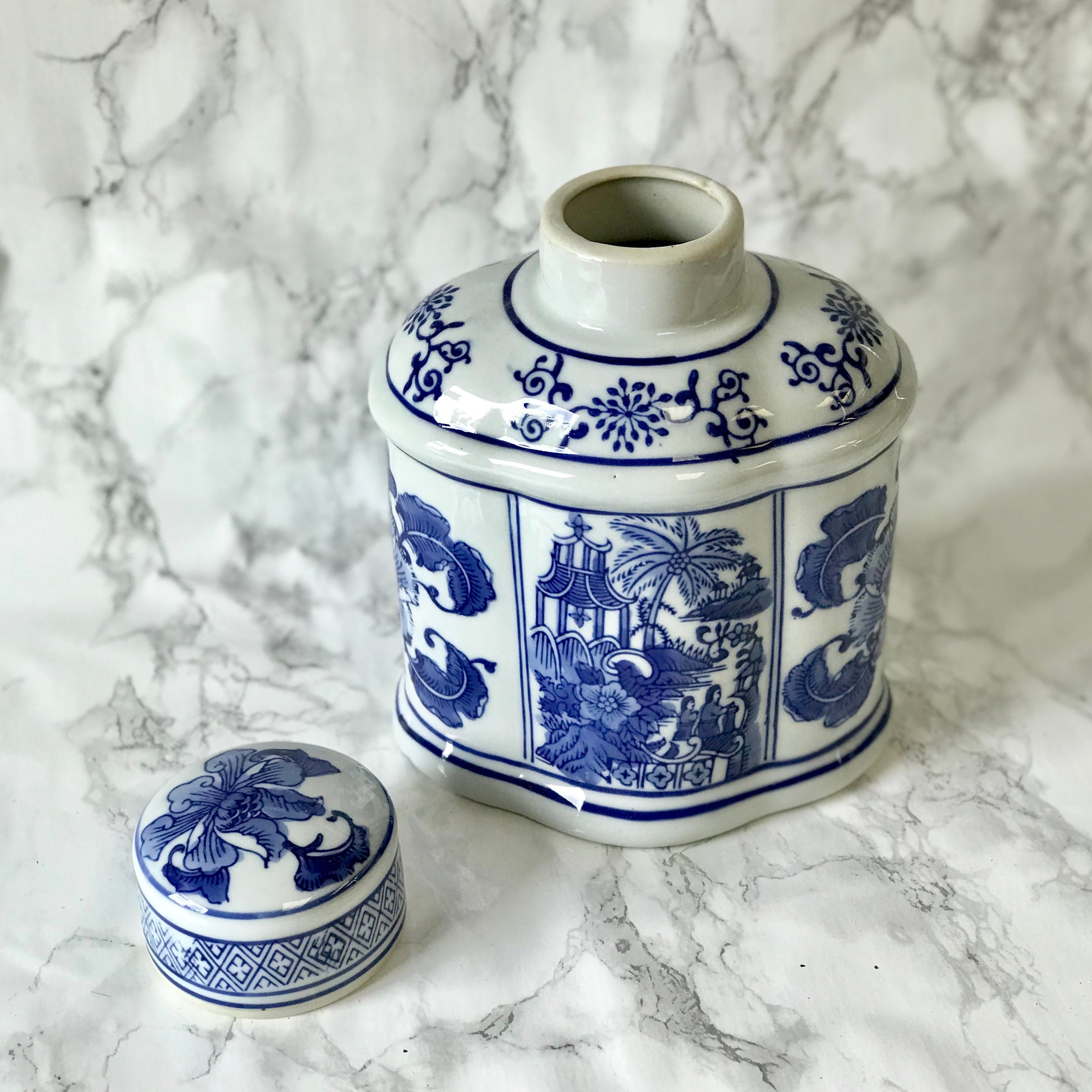 Pagoda Oval Jar with Lid