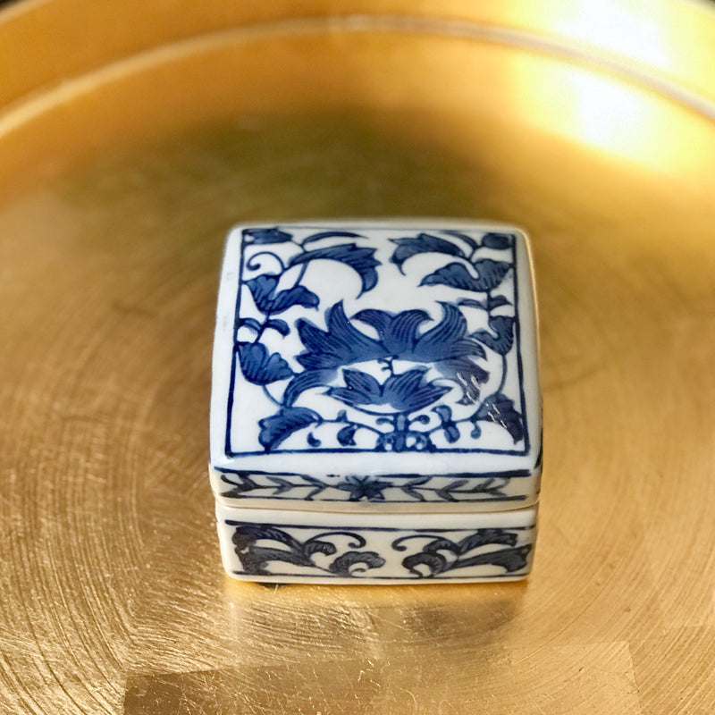 Blue and White Trinket Box