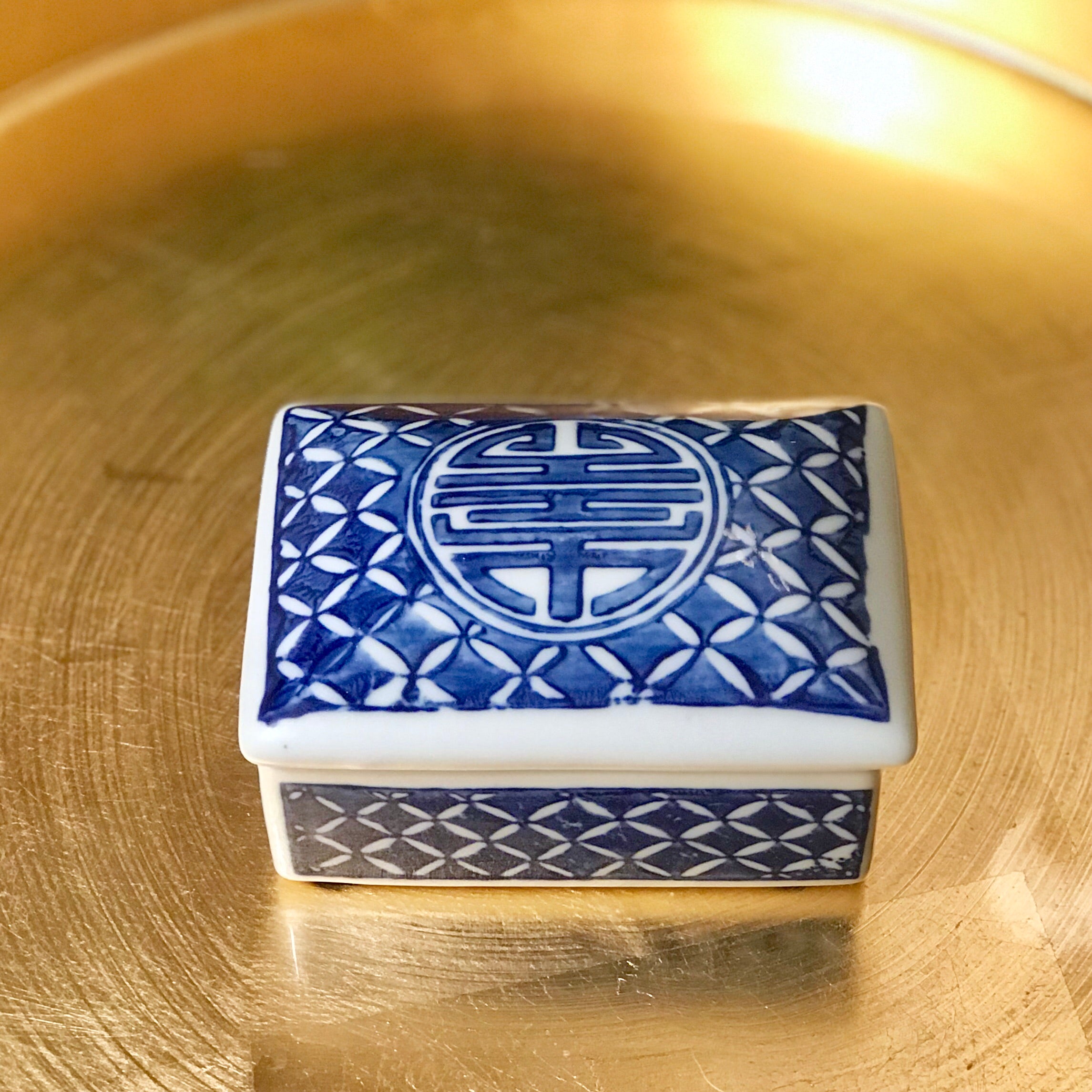 Blue and White Trinket Box